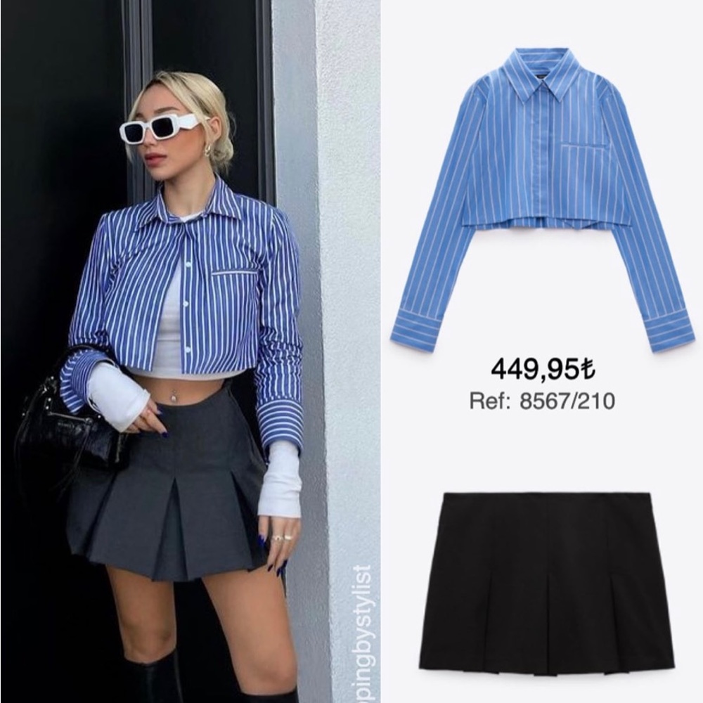 ZARA CROP POPLIN SHIRT 🔥BLOGGERS FAV🔥
